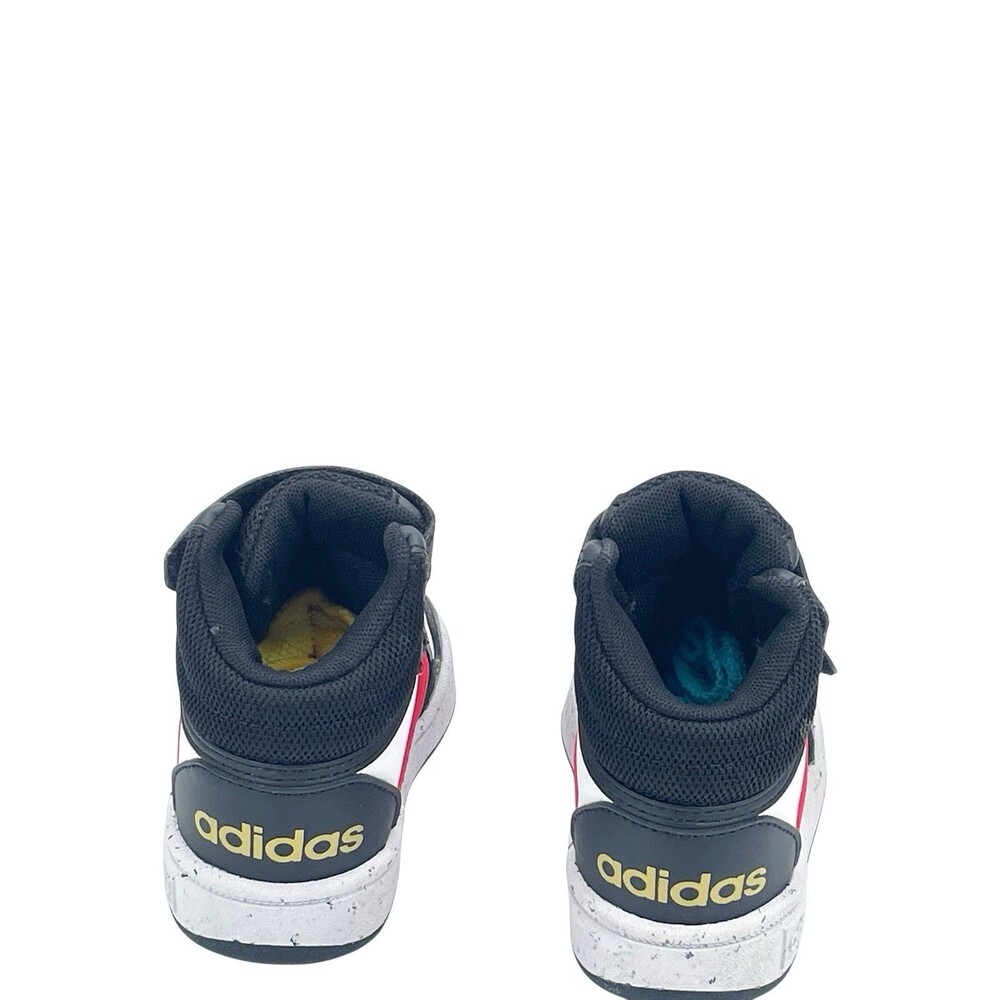 Adidas Hoops Mid 3.0 Black White Red Toddler Size 7K Hook Loop Sneakers - Picture 4 of 7